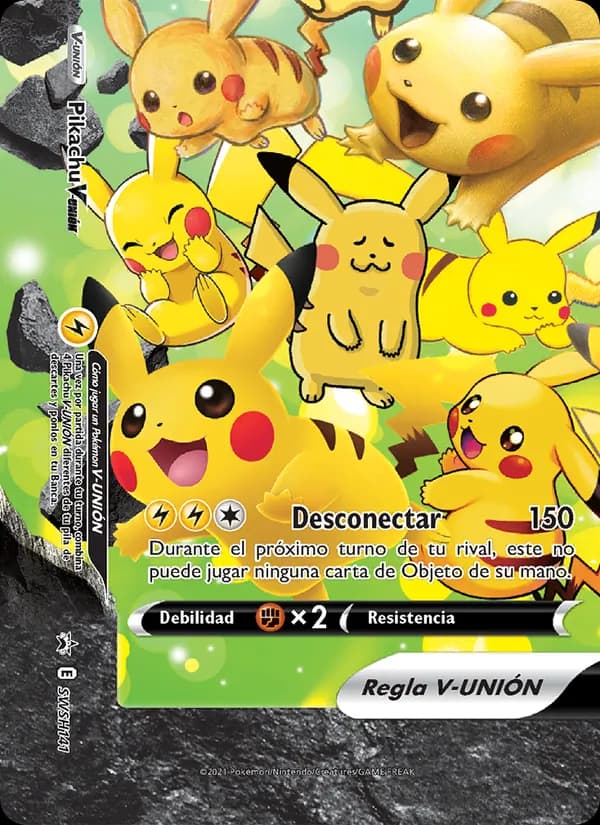 Pikachu V-UNIÓN card in Spanish