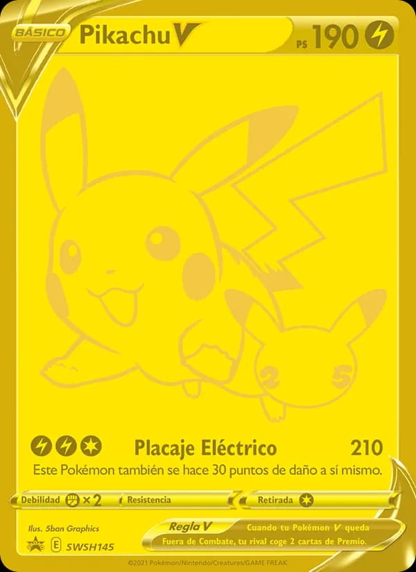 Pikachu V card in Spanish
