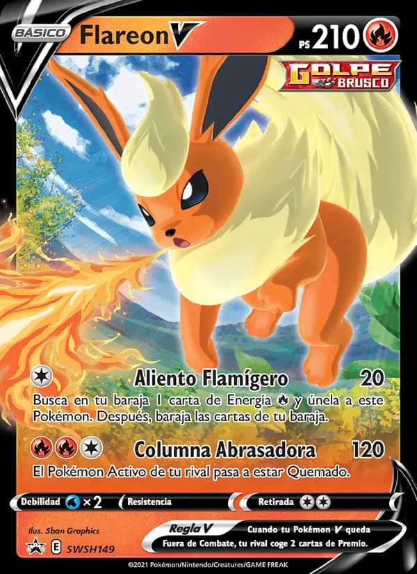 Flareon V card in Spanish