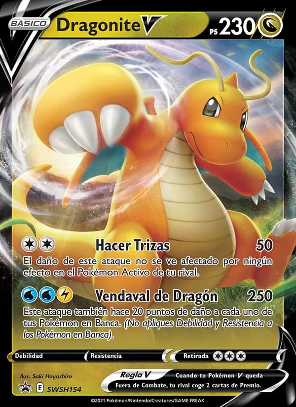 Dragonite V card in Spanish