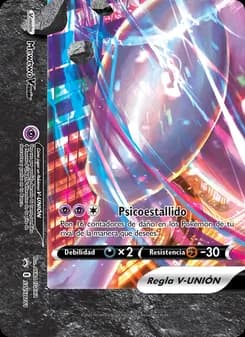 Mewtwo V-UNIÓN card in Spanish