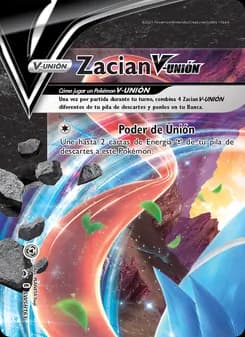 Zacian V-UNIÓN card in Spanish