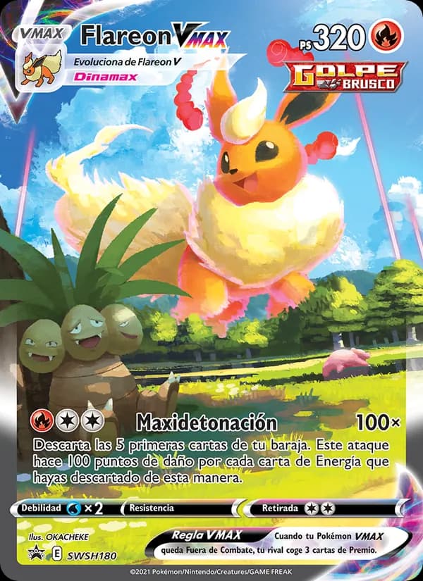 Flareon VMAX card in Spanish
