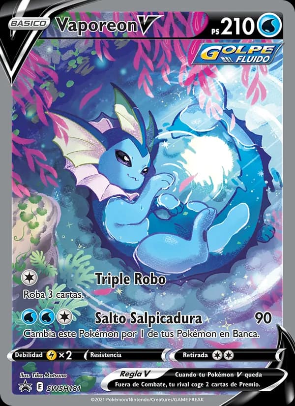 Vaporeon V card in Spanish