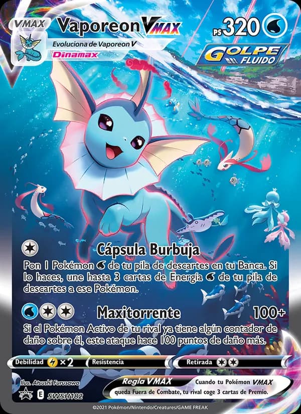Vaporeon VMAX card in Spanish