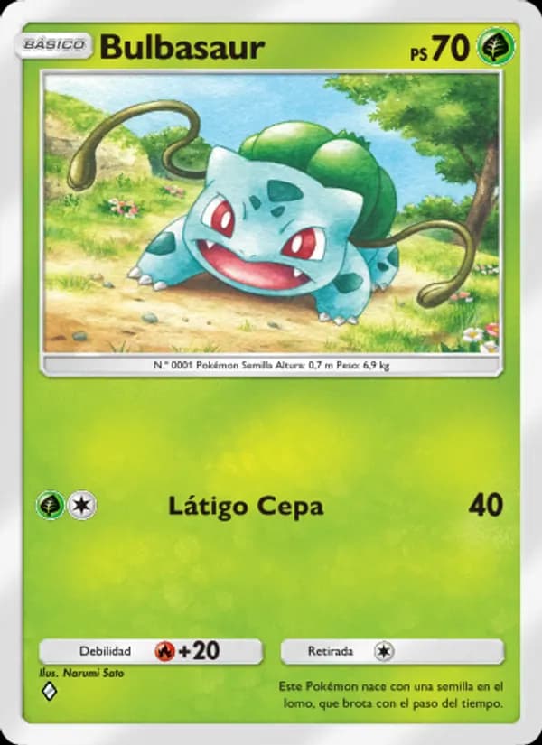 Bulbasaur card in Spanish