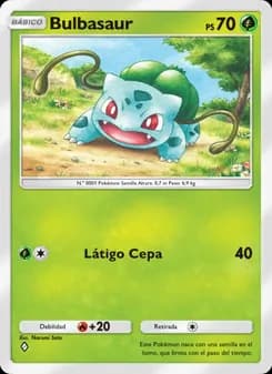 Bulbasaur card in Spanish