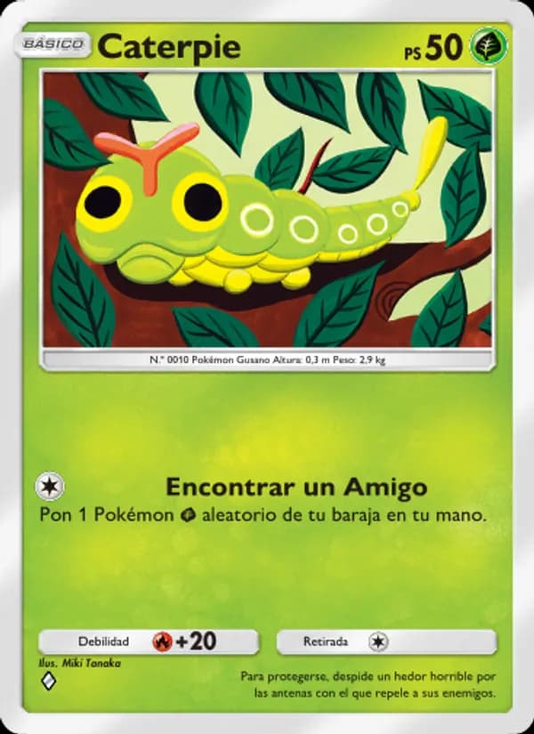 Caterpie card in Spanish