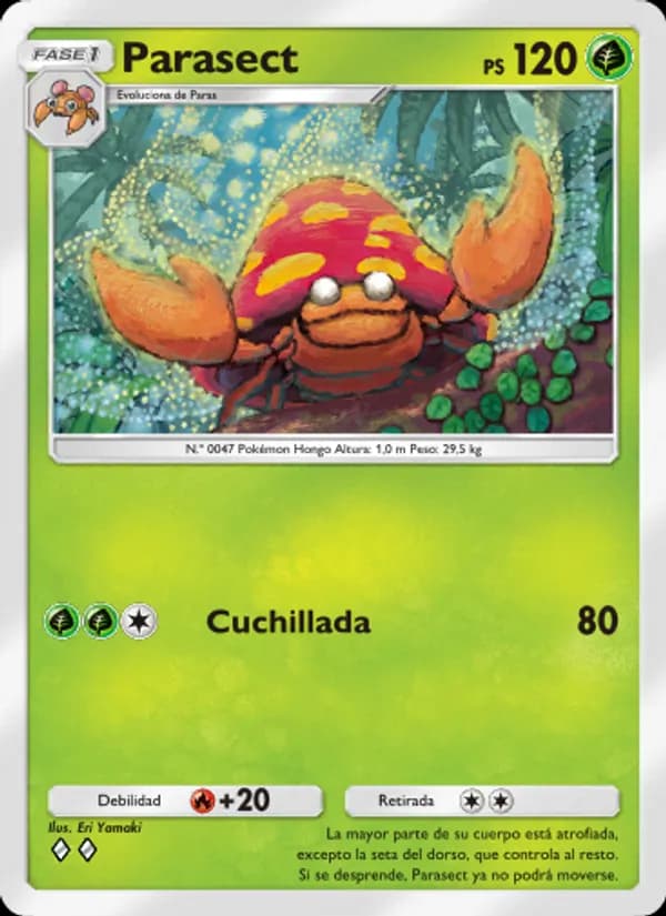 Parasect card in Spanish