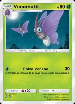 Venomoth card in Spanish