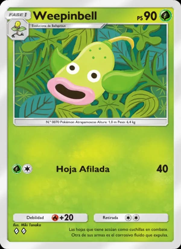 Weepinbell card in Spanish