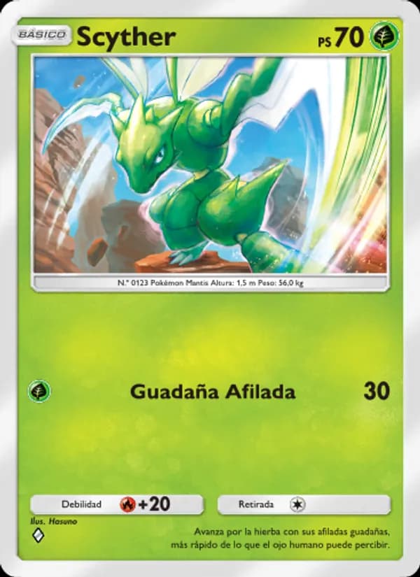 Scyther card in Spanish