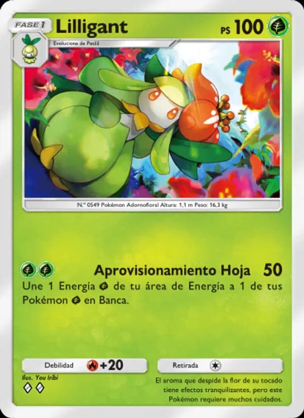 Lilligant card in Spanish