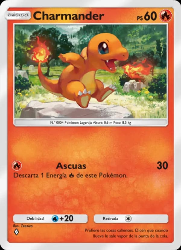 Charmander card in Spanish
