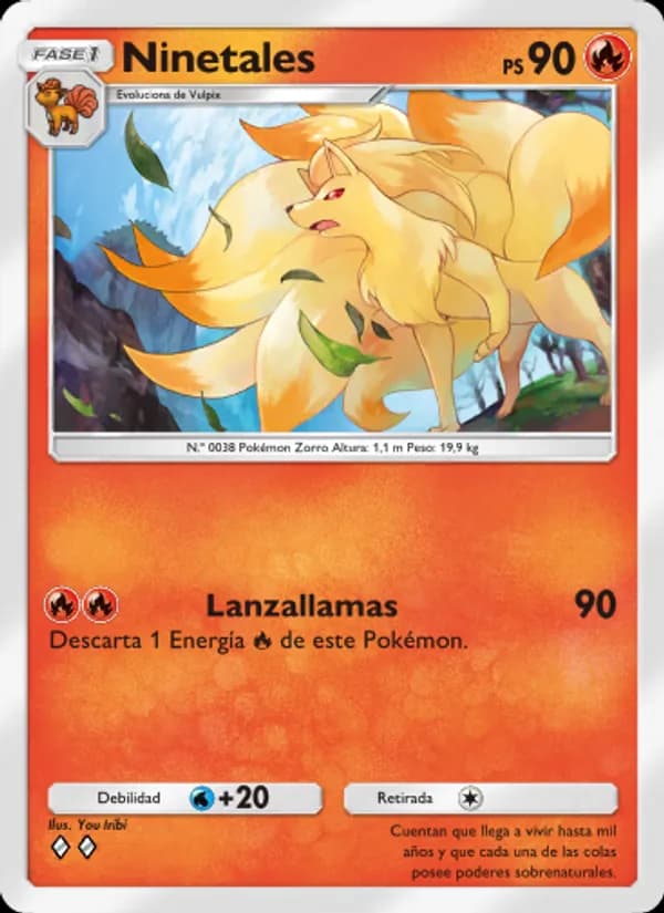 Ninetales card in Spanish
