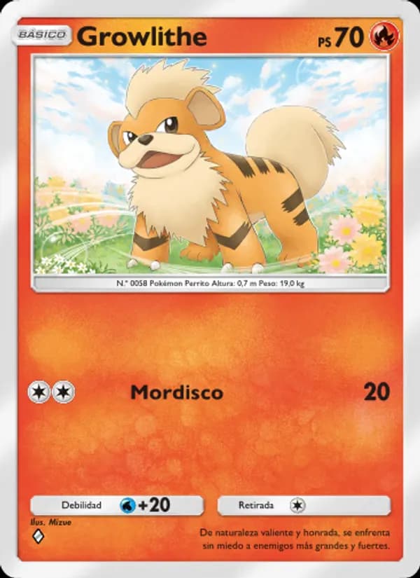 Growlithe card in Spanish