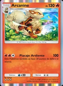 Arcanine card in Spanish