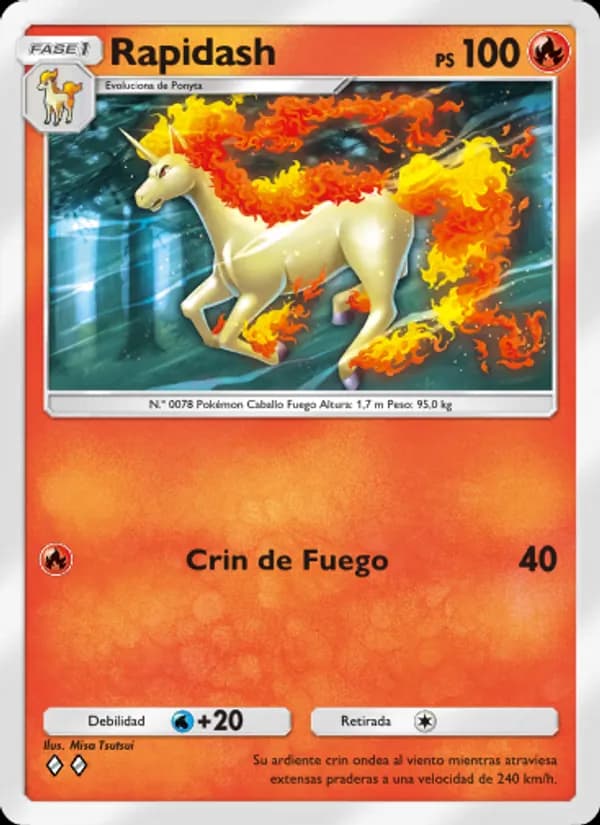 Rapidash card in Spanish