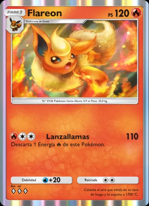 Flareon card in Spanish