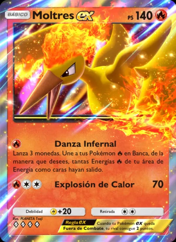Moltres ex card in Spanish