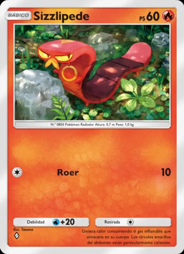Sizzlipede card in Spanish