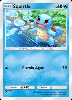 Squirtle card in Spanish