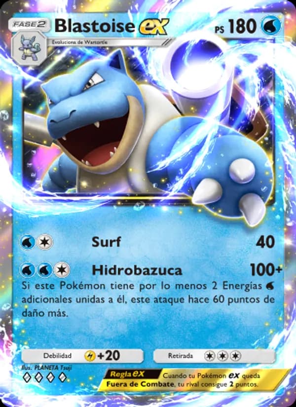 Blastoise ex card in Spanish