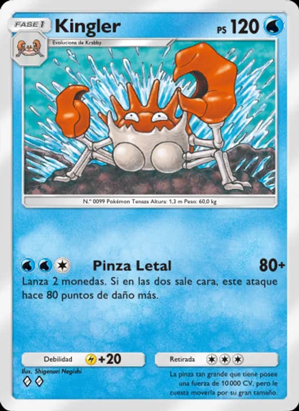 Kingler card in Spanish