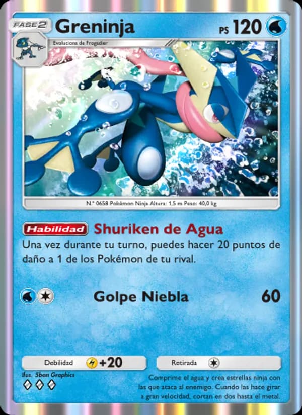 Greninja card in Spanish