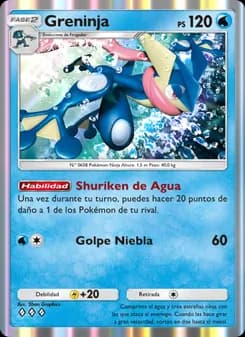 Greninja card in Spanish