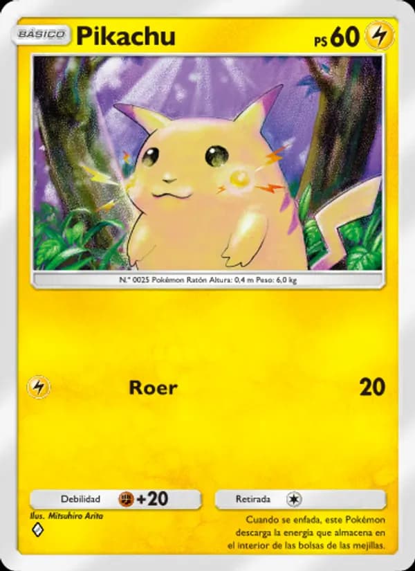 Pikachu card in Spanish