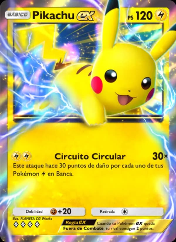 Pikachu ex card in Spanish