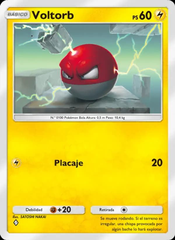 Voltorb card in Spanish