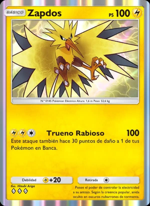 Zapdos card in Spanish
