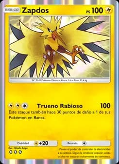 Zapdos card in Spanish