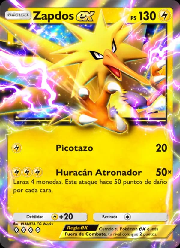 Zapdos ex card in Spanish