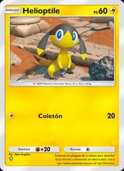 Helioptile card in Spanish