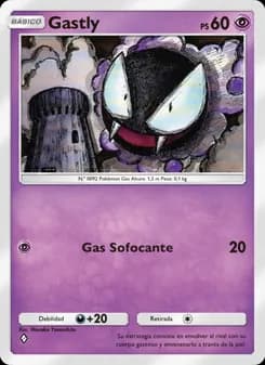 Gastly card in Spanish