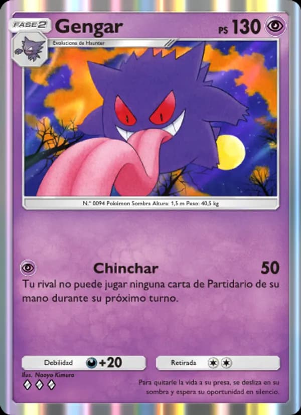 Gengar card in Spanish