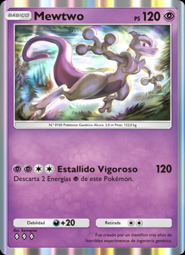 Mewtwo card in Spanish