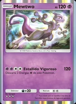 Mewtwo card in Spanish