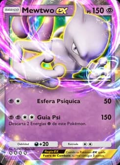 Mewtwo ex card in Spanish