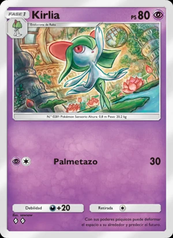 Kirlia card in Spanish