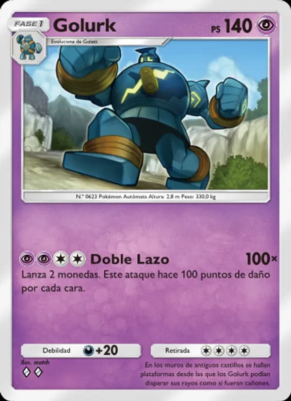 Golurk card in Spanish
