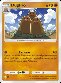 Dugtrio card in Spanish
