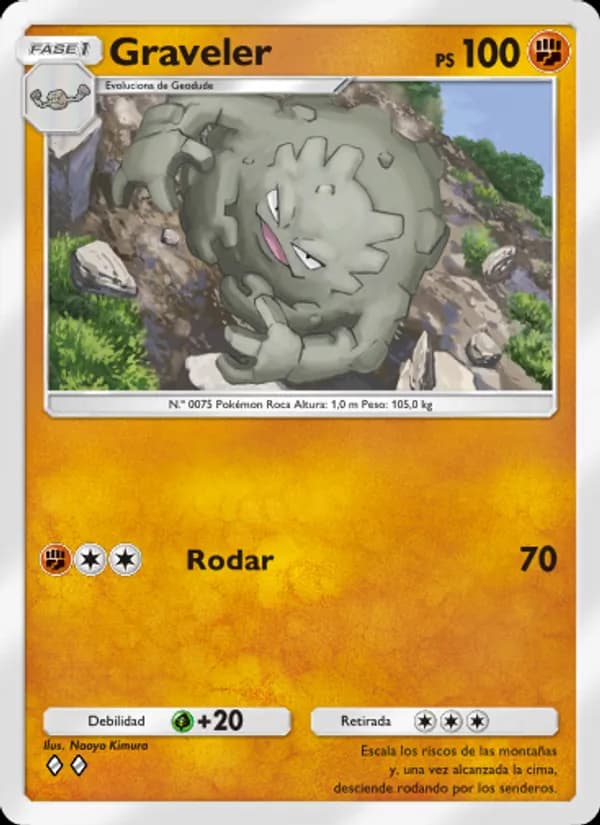 Graveler card in Spanish