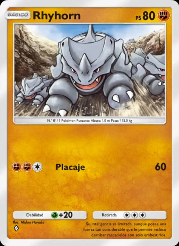 Rhyhorn card in Spanish