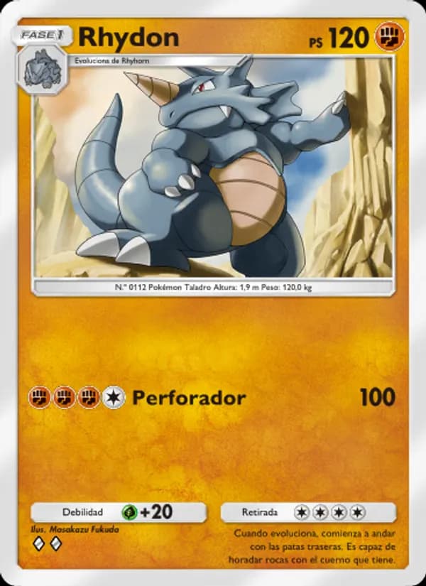 Rhydon card in Spanish