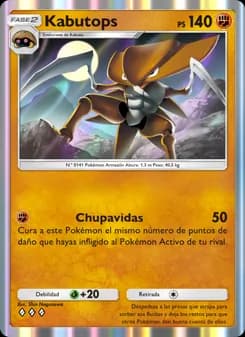 Kabutops card in Spanish
