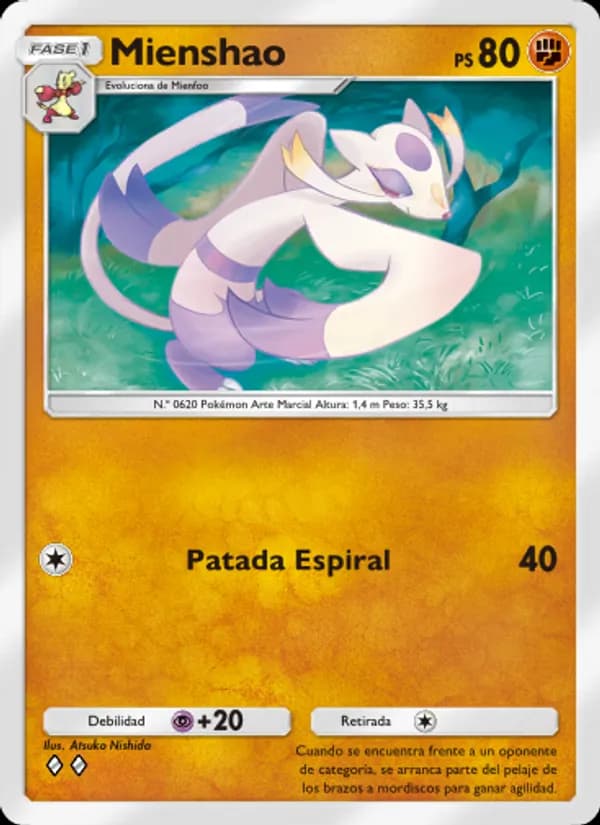 Mienshao card in Spanish